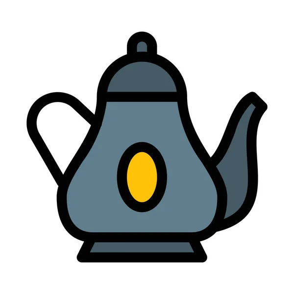 Vinage 茶壶与盖帽向量例证 — 图库矢量图片