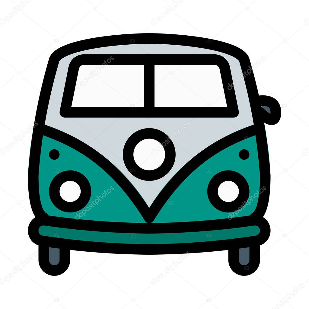 Mini Bus Vehicle, Vector illustration