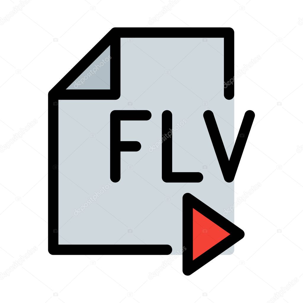 FLV Media File vector illustration on white background