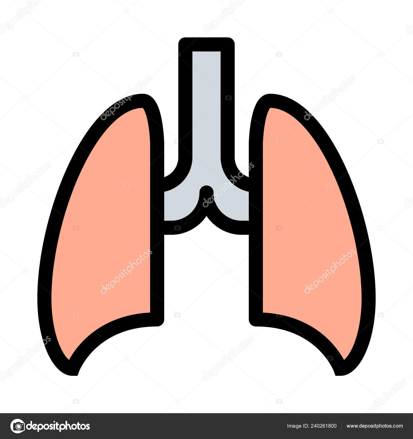 Lungs Pulmonology Department Simple Icon Stock Vector by 240261800