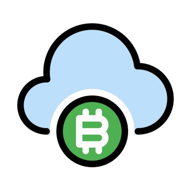 Bitcoin bulut incelemesi vektör çizim 