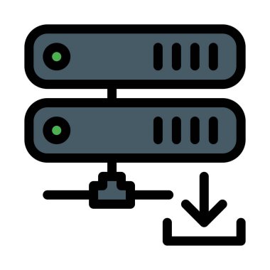 Sunucusu Download simgesi, basit soyut vektör çizim 