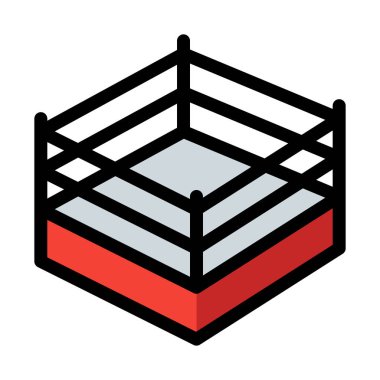 Boks maçı yüzük vektör çizim beyaz arka plan üzerinde