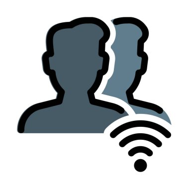 Beyaz arka plan üzerinde kullanıcıların Wifi güç izole