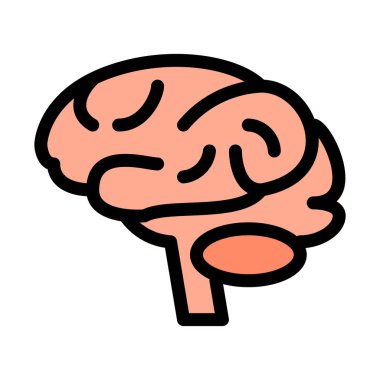 Beyaz arka plan üzerinde beyin Nöroloji bölümü vektör çizim