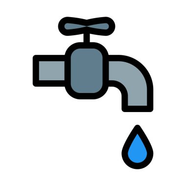 Su israfını simge vektör çizim 