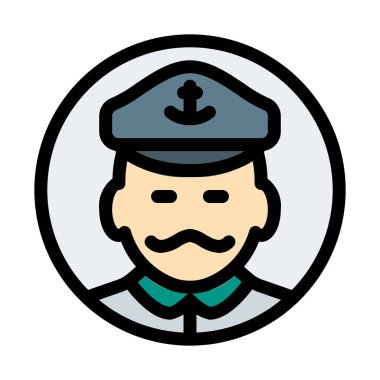 Kaptan vektör çizim beyaz arka plan üzerinde