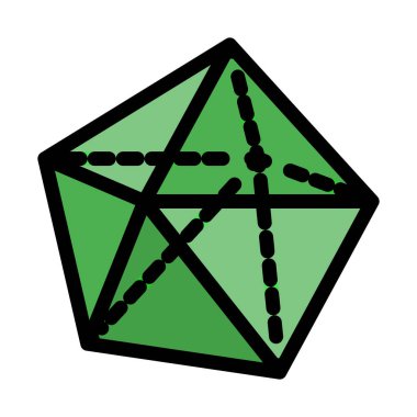 Decahedron izometrik şekil basit vektör çizim