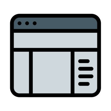 Web sitesi ayrıntı paneli basit vektör simgesi