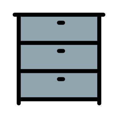 Beyaz arka plan üzerinde kabine veya dolap vektör çizim