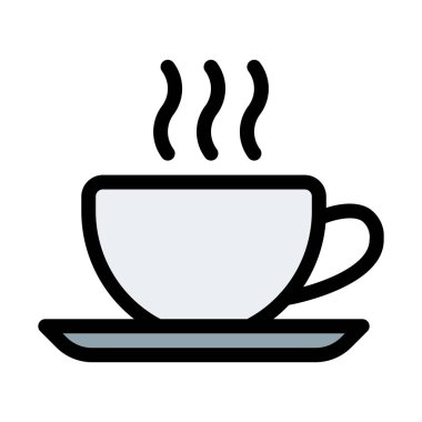 Sıcak buhar çay, basit simgesi