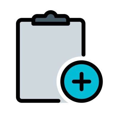 Eklemek veya yeni görev illüstrasyon beyaz arka plan üzerinde vektör