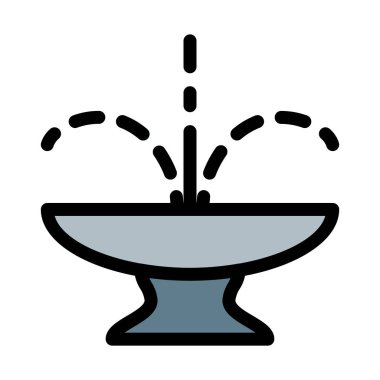 Kamu bahçe çeşmesi vektör çizim beyaz arka plan üzerinde