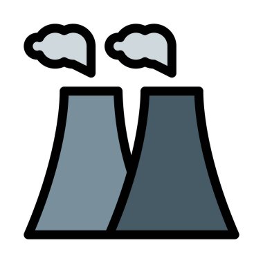 Atom reaktörü veya baca, vektör çizim