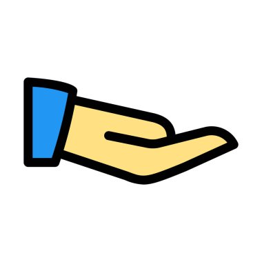 Bağış veya yardım el, basit simgesi