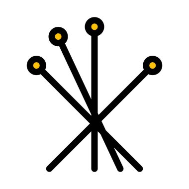 Akupunktur iğneleri terapi vektör çizim beyaz arka plan üzerinde