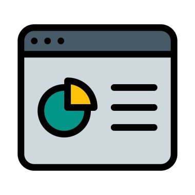 Analytics Windows uygulaması vektör çizim beyaz arka plan üzerinde