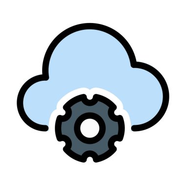 Ayar ve bakım vektör çizim beyaz arka plan üzerinde bulut
