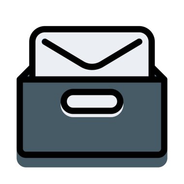 Mektup içerik vektör çizim beyaz zemin üzerine kutu