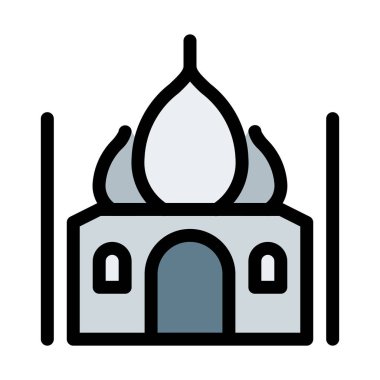 Taj Mahal'ı beyaz arka plan üzerinde izole mimarisi