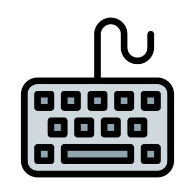 Kablolu bilgisayar klavye, basit simgesi
