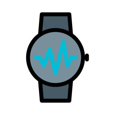 SmartWatch kalp hızı, basit soyut vektör çizim 