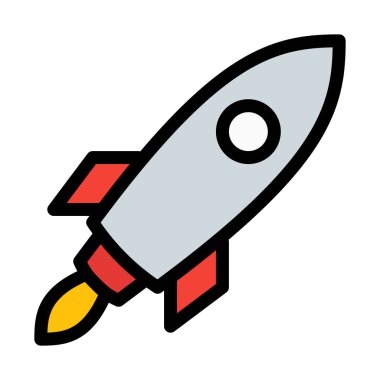 Uzay roketi, basit soyut vektör çizim 