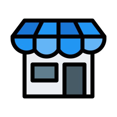 Shop ön kapı, vektör çizim