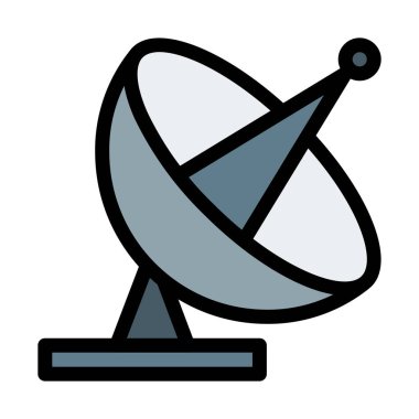 Parabolik anten iletimi vektör çizim