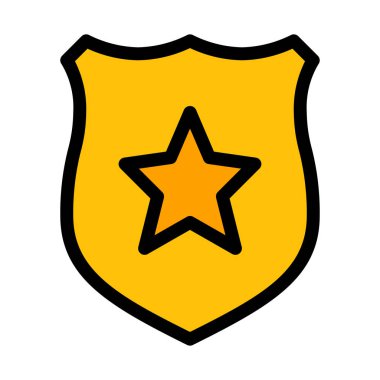 Star rozet vektör çizim beyaz zemin üzerine polis