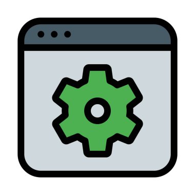 Tarayıcı ayarları seçeneği, basit soyut vektör çizim 