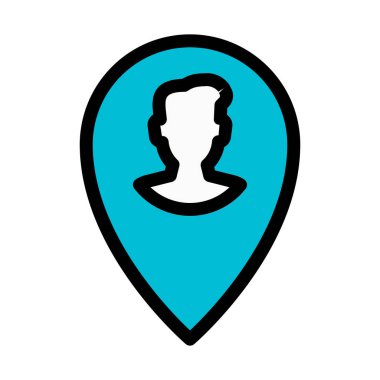 Kullanıcı tam yerini, vektör çizim