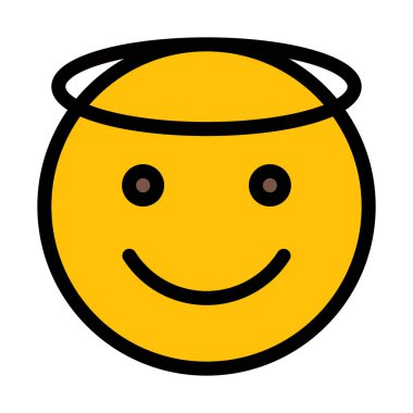 Melek yüz beyaz arka plan üzerinde izole Emoji