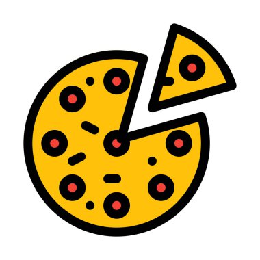 Pizza ikonu vektör illüstrasyonu
