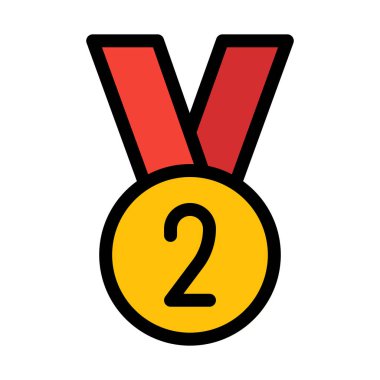 İkinci sıra madalya, basit soyut vektör çizim 