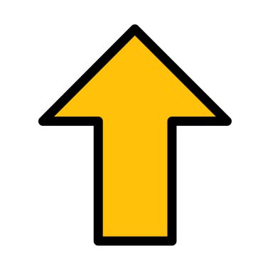 Yukarı tarafta beyaz arka plan üzerinde izole ok