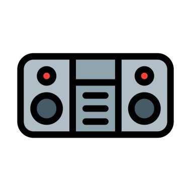 Radyo müzik çalar, basit simge ile