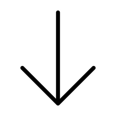 Aşağıya doğru yön ok beyaz arka plan üzerinde izole