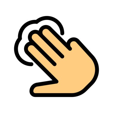 Üç parmak dokunmatik basit vektör çizim