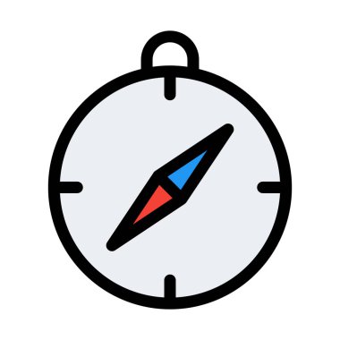 Manyetik iğne pusula vektör çizim beyaz arka plan üzerinde