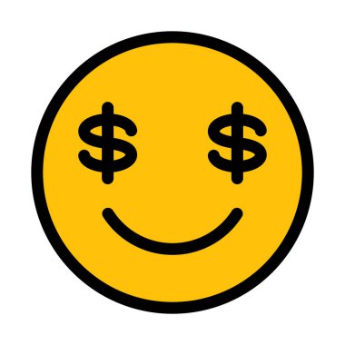 Para göz Emoji, vektör çizim