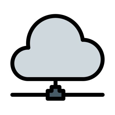 Bulut ağ vektör çizim beyaz arka plan üzerinde bağlantı