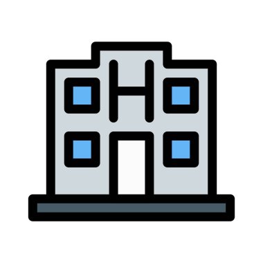 Beyaz arka plan üzerinde izole hastane Binası yapısı