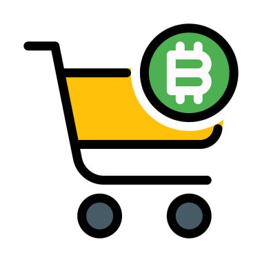 Basit vektör çizim alışveriş Bitcoin para birimi