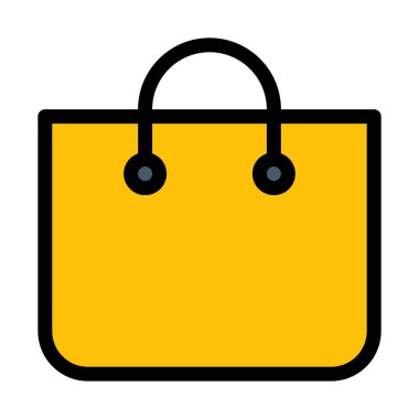 İzole alışveriş çantası, basit soyut vektör çizim 