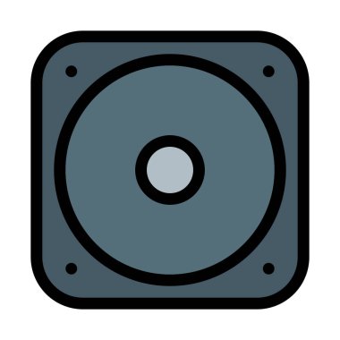 Yüksek bas hoparlör basit soyut vektör çizim 