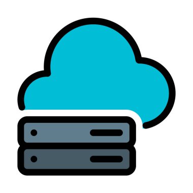 Beyaz arka plan üzerinde online bulut sunucu vektör çizim