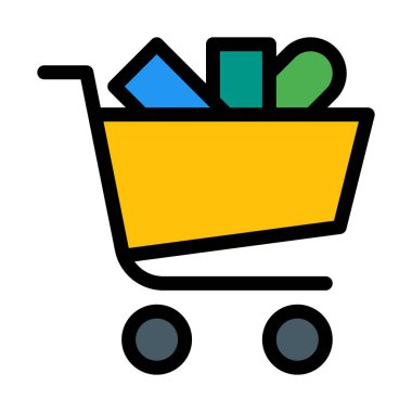 Tam alışveriş sepeti basit vektör çizim