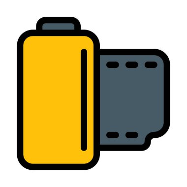 Eski fotoğraf makinesi tomar vektör çizim beyaz arka plan üzerinde