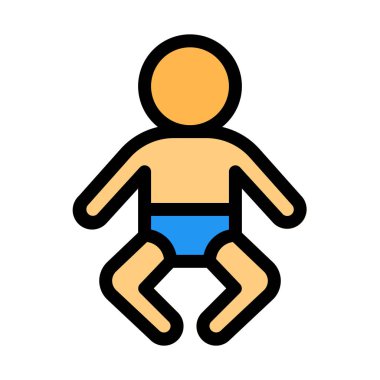 Vektör çizim yalan yürümeye başlayan çocuk 